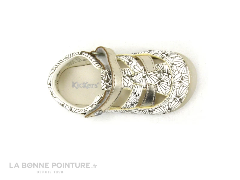 Kickers SUSHY Blanc Argent Coquillage - Sandale Fille Premiers Pas 8 Kickers SUSHY Blanc Argent Coquillage - Sandale Fille Premiers Pas – Image 6