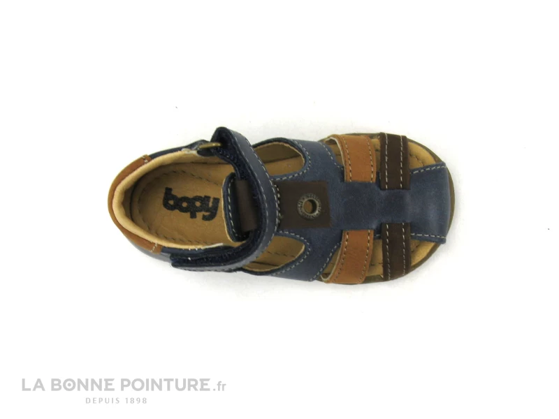Bopy RADIUS Ocean - Sandale BEBE Cuir Bleu Marine Et Camel 8 Bopy RADIUS Ocean - Sandale BEBE Cuir Bleu Marine Et Camel – Image 6
