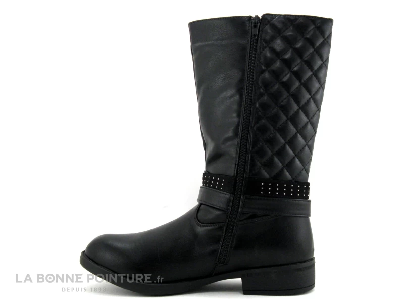 Wipop DELVIS Noir - Botte Fille - Arriere Matelasse 5 Wipop DELVIS Noir - Botte Fille - Arriere Matelasse – Image 3