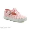 Cienta 5105203 - Vichy Rose Et Blanc - Chaussure Fille En Toile
