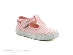 Cienta 5105203 - Vichy Rose Et Blanc - Chaussure Fille En Toile