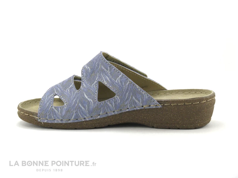 Flex Is PADULA Ceruleo - Mule Femme Cuir Velours Bleu 2 Velcros 4 Flex Is PADULA Ceruleo - Mule Femme Cuir Velours Bleu 2 Velcros – Image 2