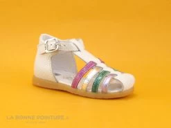 Bopy RITOLA Blanc Multico - Sandale Fille Bride Salome