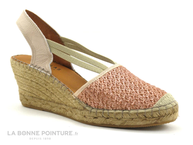Fabiolas 307260 Nude - Espadrille Rose Talon Compense 3 Fabiolas 307260 Nude - Espadrille Rose Talon Compense